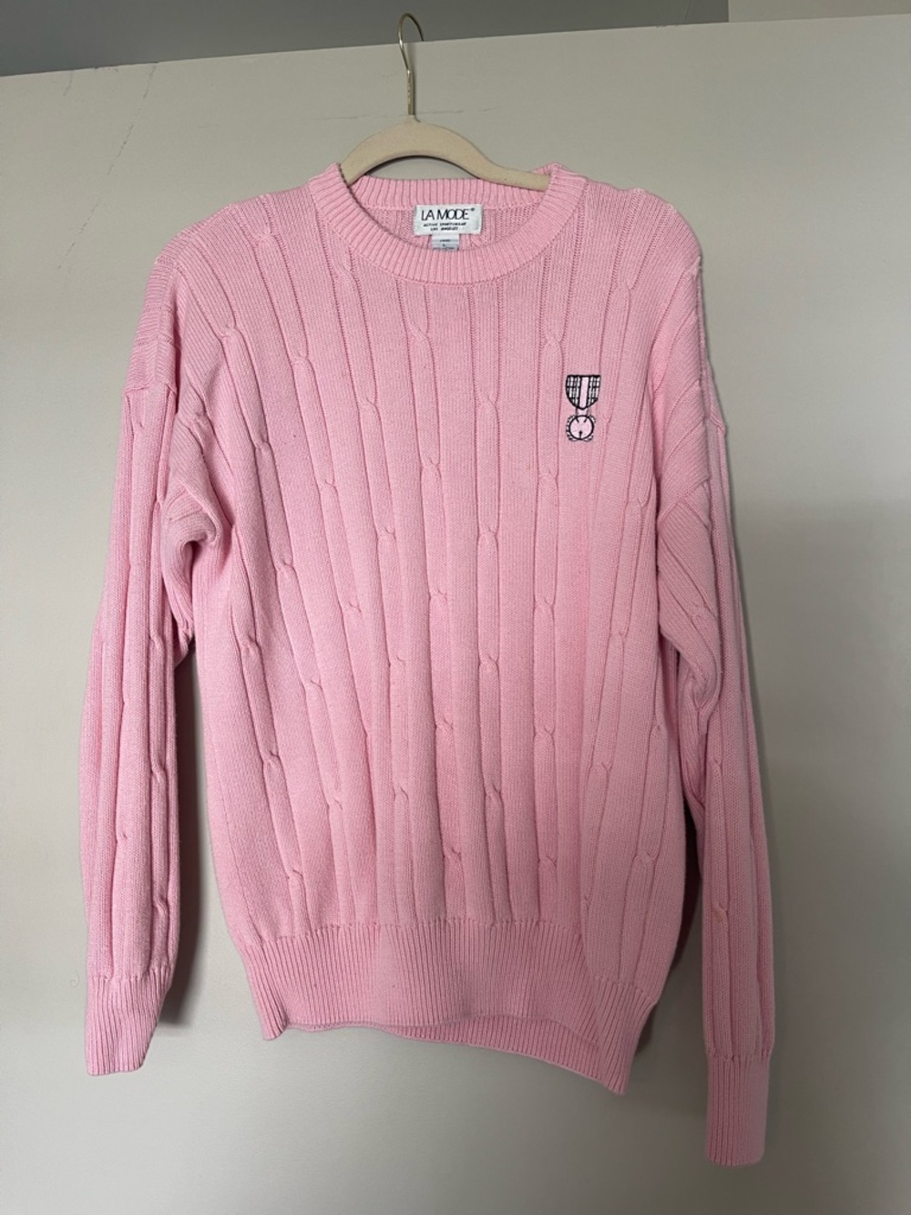 Pink Golf Cable Knit Sweater